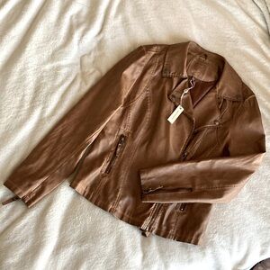 Stylish faux leather jacket for autumn